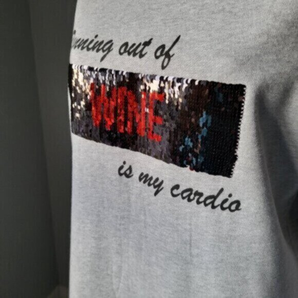 Alison Sheri - Organic Cotton Reversible Sequins Sweatshirt Small - Picture 3 of 13